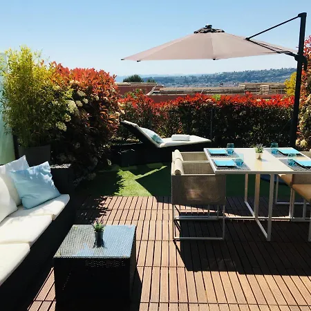 Luxury Flat Panoramic View - Swimming Pool - Parking - Terrace Nice